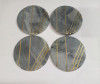 Unique Handicrafts Grey Marble Mix Brass Inlay Coaster Set of 4 pcs Round Shape Customize Marble Work by Vidhi Enterprisesl (Grey)(#1627)-thumb-3