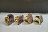 Unique Handicrafts Natural Agate Stone Gold Foiled Edges Napkin Rings Natural Shape Table Decor Housewarming Gift Set of 4-2 to 25 inch (Amethyst with Golden Ring)(#1637)-thumb-0