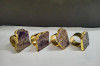 Unique Handicrafts Natural Agate Stone Gold Foiled Edges Napkin Rings Natural Shape Table Decor Housewarming Gift Set of 4-2 to 25 inch (Amethyst with Golden Ring)(#1637) - Getkraft.com