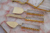 Unique Handicrafts Brass and Semi Precious Stone Agate Cheese Cutlery Length 23 cm (Pack-9)(#1643)-thumb-2