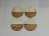 Unique Handicrafts Half Marble Wooden Mix Coasters for Home Kitchen Office Desk Table Decor Set of 4 pcs (WhiteWood Round Shape) Brand Generic(#1647)-thumb-0