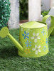 Hand Colored Round Metal Watering Can- Gardening Tool(#1659)-thumb-1