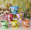 Multi colour Beautiful Embossed Designed Small Glass shaped Planters(#1680) - Getkraft.com