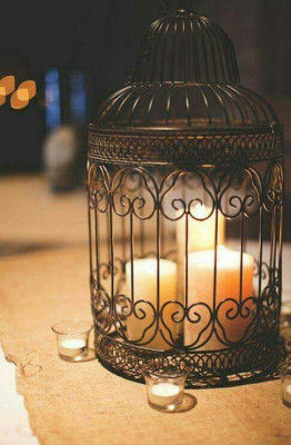 Decorative Hanging Bird Cage Hanging Candle Holder(#1686)-gallery-0