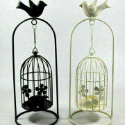 Creative Bird cage Candle Holder Stand- White Black(#1694) - Getkraft.com