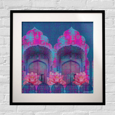 Cool Blue Rajasthani Framed Art Print(#1714)-gallery-0