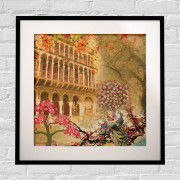 Historical Fort and Floral Themed Framed Art Print(#1717) - Getkraft.com