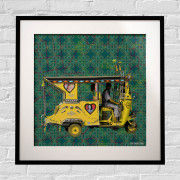 Yellow Auto Rickshaw Framed Art Print(#1725) - Getkraft.com