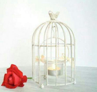 Tealight Stand Bird cage Candle stick Wedding Home Decor White(#1732)-gallery-0