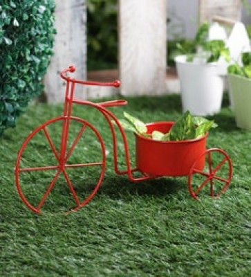 Red Black Blue Metal Cycle Plant Pot- Plant Container- Flower Pot(#1735)-gallery-0