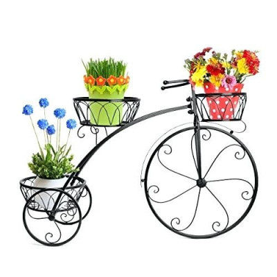 Metal Cycle Planter Stand - 3 shelves(#1741)-gallery-0