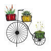 Black Metal Cycle Planter Stand with 3 Shelves(#1745) - Getkraft.com