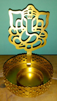 Ganesha Shadow Tealight Candle Holder(#1766)-gallery-0