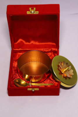 Brass Gift Bowl with Lid (Minimum Order Quantity)(#1897)-gallery-0