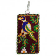 Avnii Organics Multi color Mobile Pouch (Mobile Cover) Rajasthani Style beautiful hand crafted Velvet cover for Women(#1922) - Getkraft.com