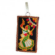 Avnii Organics Multi color Mobile Pouch (Mobile Cover) Rajasthani Style beautiful hand crafted Velvet with Mirror work cover for Women(#1923) - Getkraft.com