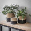 Natural Jute and Black cotton dori basketplanter(#1971) - Getkraft.com