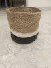 Natural jute black and white cotton dori planter(#1975) - Getkraft.com