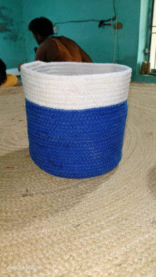 Cotton Dori basket white blue(#1976)-gallery-0