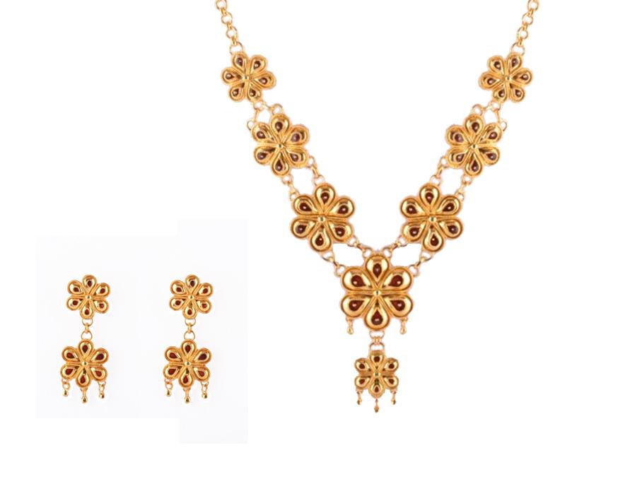 Assamese Traditional Jewellery Set Xewali Phool Haar for Women