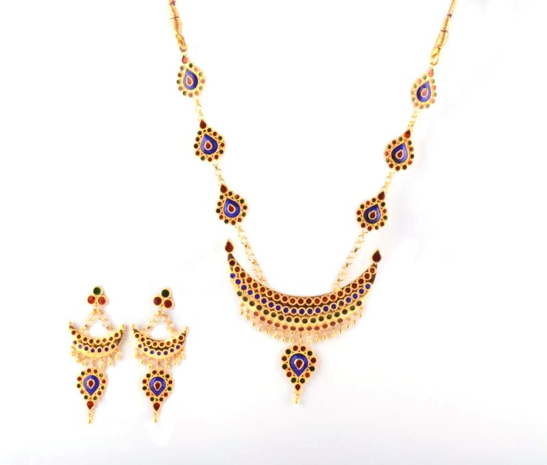Designer Jewellery Set Junbiri Doogdoogi Haar Multicolored