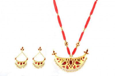 Kesa Xun(Raw and Pure Gold) Big Junbiri - Assamese Jewellery Set for Women(#213)-gallery-0