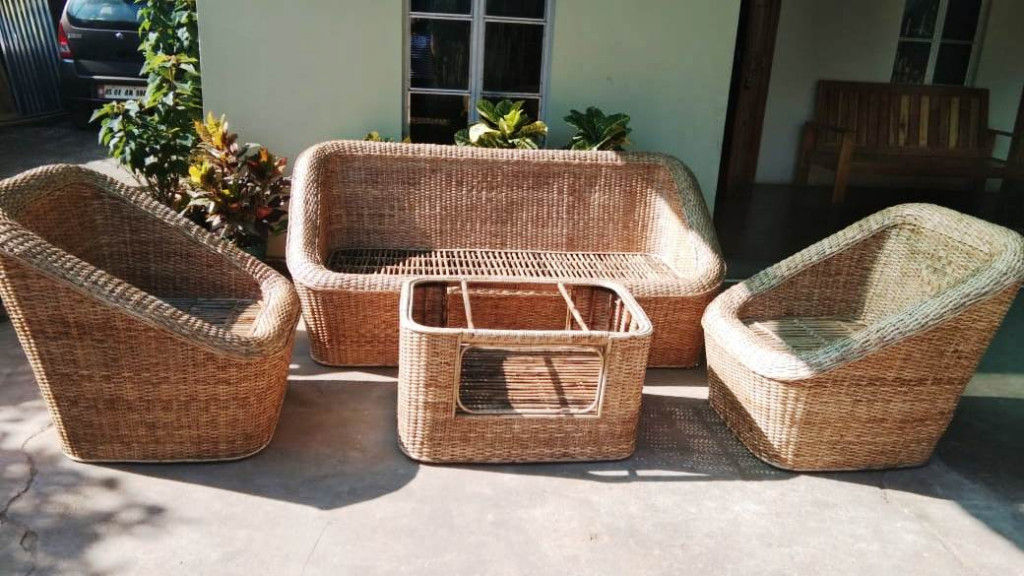 Cane Sofa set Design 20 (2163),assam cane furniture,cane sofa se