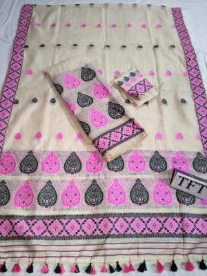 Khadi Cotton Mekhela Chador D13(#2213)-gallery-0