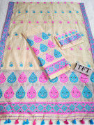 Khadi Cotton Mekhela Chador D16(#2216) - Getkraft.com