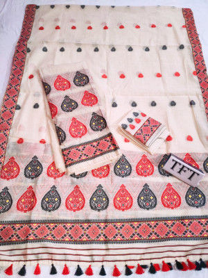 Khadi Cotton Mekhela Chador D19(#2219)-gallery-0