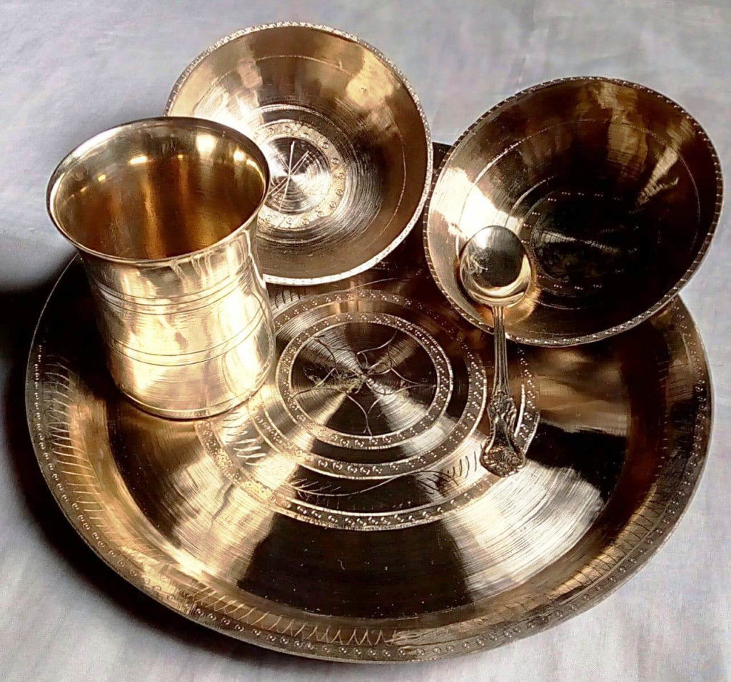 Bell Metal Bowl Plate Set (#2304),Kahi Bati Buy Online,Assamese B