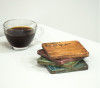 Divit Multi Colored Hand painted Mango Wood Coasters (Set of 4)(#2315) - Getkraft.com