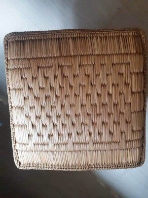 Straw Cushion Meditation Cushion Pattern 2(#2398)-gallery-0