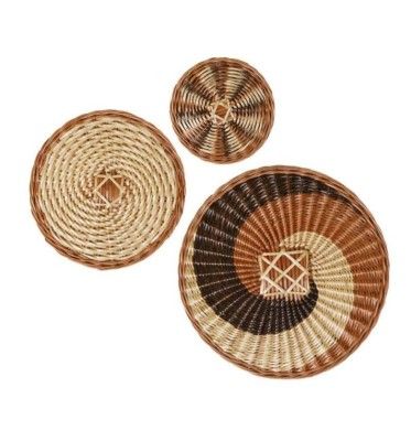 Wicker Wall decor Round Plate( Set of 3)(#2399)-gallery-0