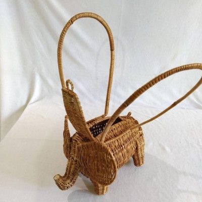 Wicker Elephant Bag(#2414)-gallery-0