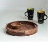 Shade of Black Round Wooden Serving Tray in Mango Wood-14 Diameterduplicate(#2640) - Getkraft.com