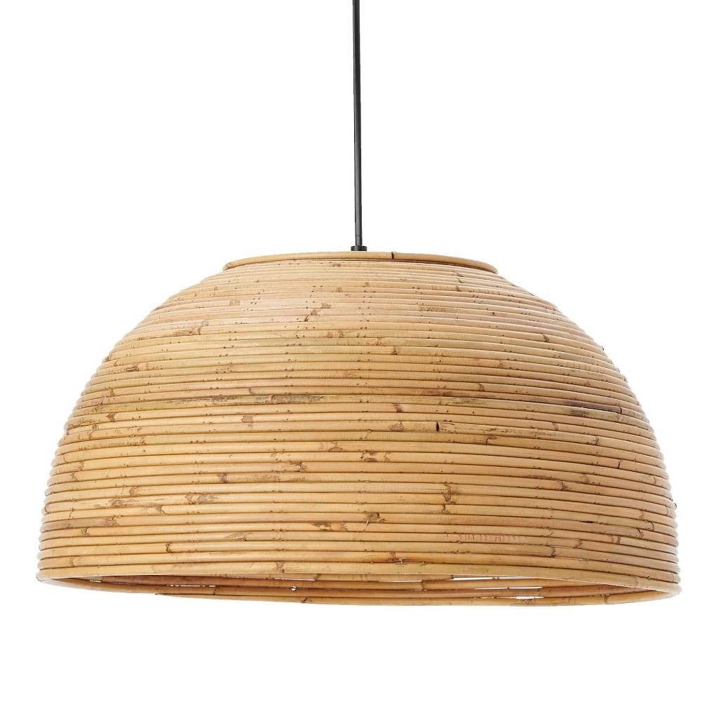 Rattan semi-circular wicker hanging lampshade(#2899)-gallery-0