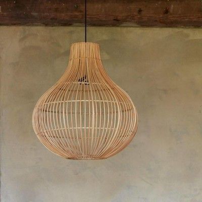 Rattan modern onion shaped hanging lampshade(#2901)-gallery-0