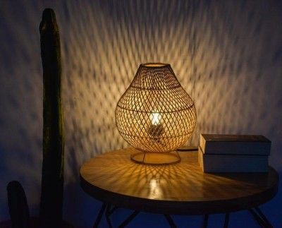 Rattan modern table lampshade(#2903)-gallery-0