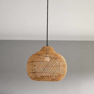 Rattan round shaped wicker hanging lampshade(#2905)-gallery-0