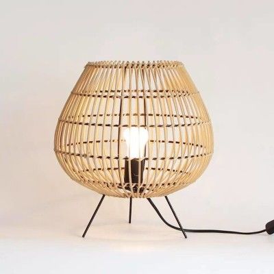 Rattan modern oval shaped table lampshade(#2906)-gallery-0