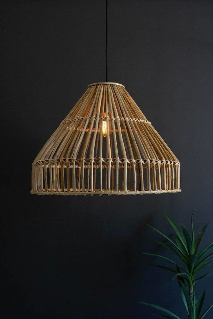 Rattan trendy wicker hanging lampshade(#2911)-gallery-0