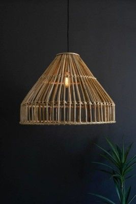 Rattan trendy wicker hanging lampshade(#2911)-gallery-0