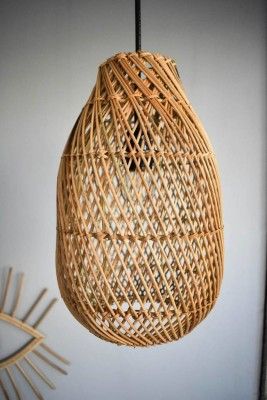 Rattan trendy wicker hanging lampshade(#2914)-gallery-0