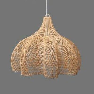 Bamboo flower shaped wicker hanging lampshade(#2936)-gallery-0