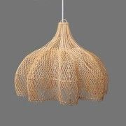 Bamboo flower shaped wicker hanging lampshade(#2936) - Getkraft.com