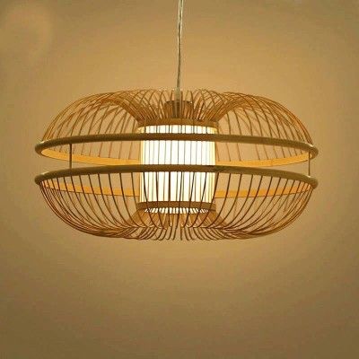 Modern bamboo wicker hanging pendant lampshade(#2943)-gallery-0