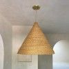 Cone shaped rattan wicker hanging lampshade(#2974) - Getkraft.com