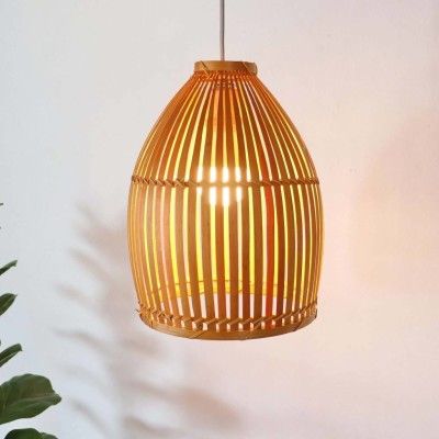 Modern oval shaped bamboo pendant lamp(#2980)-gallery-0