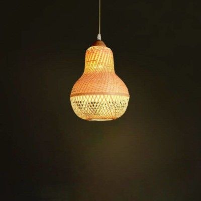 Attractive bulb shaped bamboo hanging lamp(#2981)-gallery-0